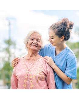 cna caregiver with patient