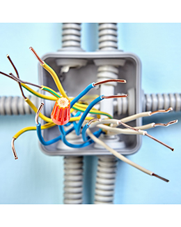 electrical work and wires showing